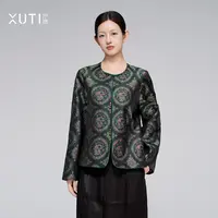 序缇新中式100%桑蚕丝非遗蜀锦早秋外套女显瘦上衣H32-21156