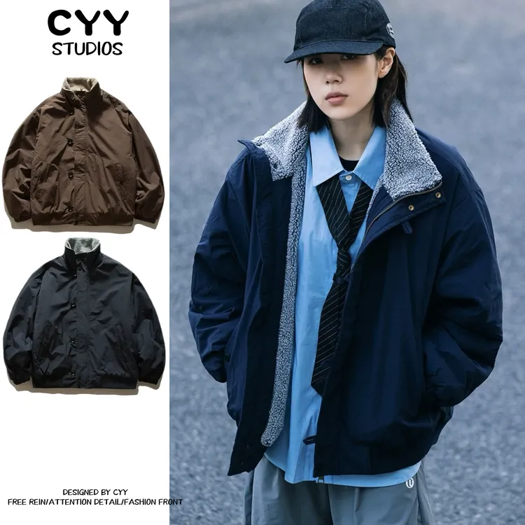 羊羔绒棉服外套男女冬季2025新款春秋薄款棉衣设计感宽松休闲夹克
