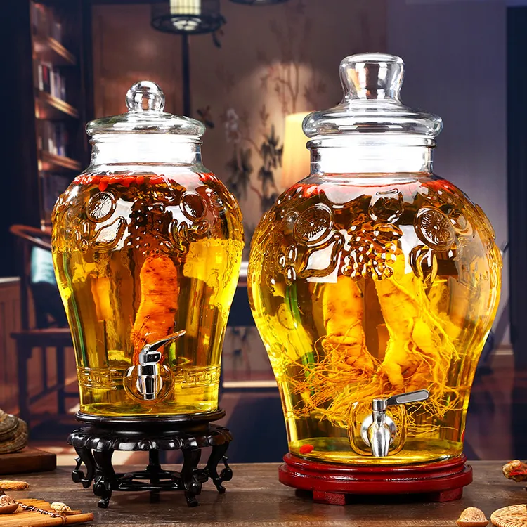 泡酒专用玻璃瓶密封罐高档龙头家用无铅加厚酒瓶酒坛酒罐长期存酒