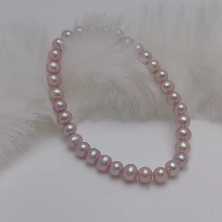 【炫彩紫】5-6mm天然淡水珍珠手链大点位轻奢珍珠紫色  DSL00822