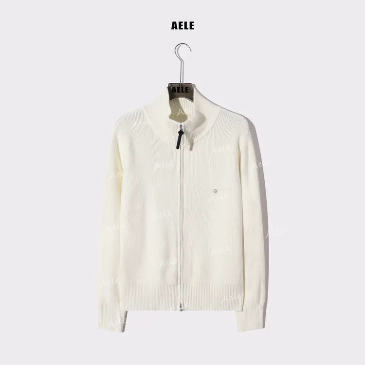 AELE立领拉链女开衫修身显瘦简约风百搭针织毛衣 X855 5065 AD