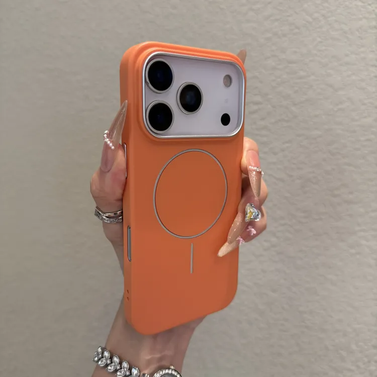 爱马仕橙磨砂磁吸适用苹果17promax手机壳iphone16防摔15肤感14硬