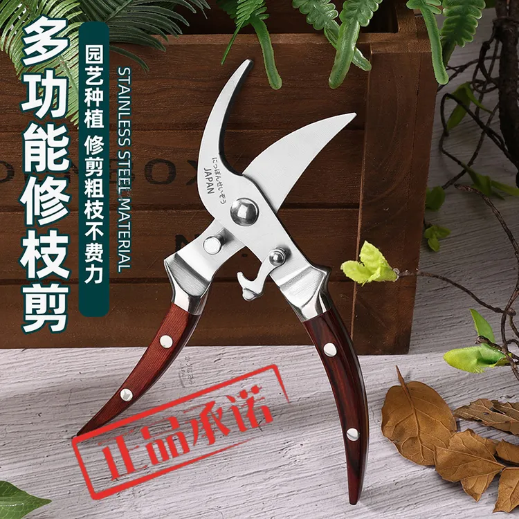 原装日本进口全钢一体强力修枝剪花艺园林果树修剪树枝修花剪刀