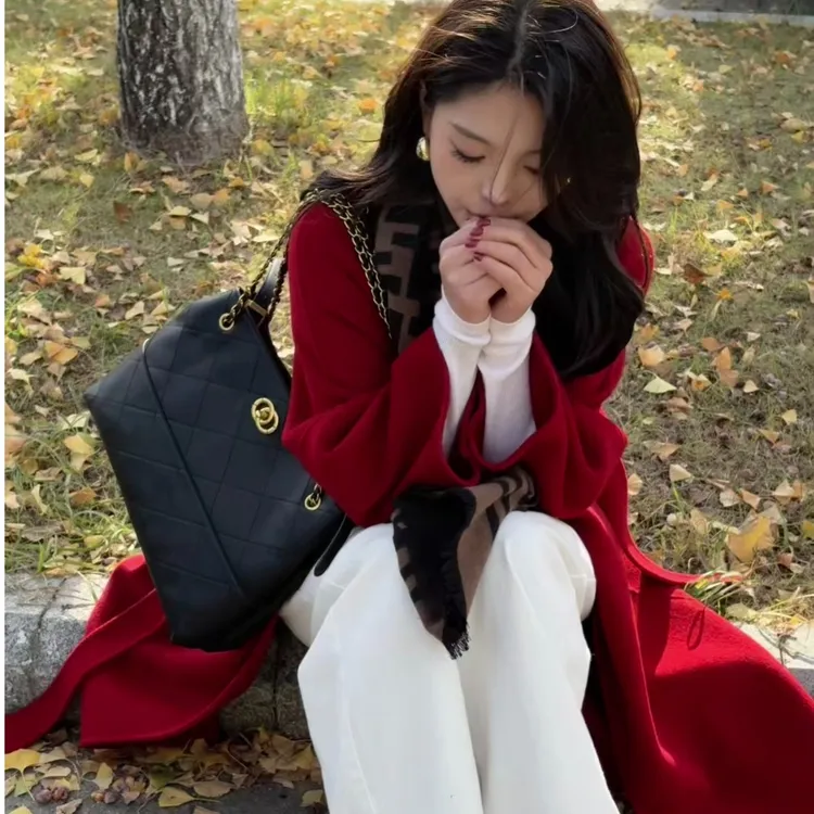 金夫人大衣【西西里百毛】100%初剪羊毛爆款气质纯手工双面羊毛大衣