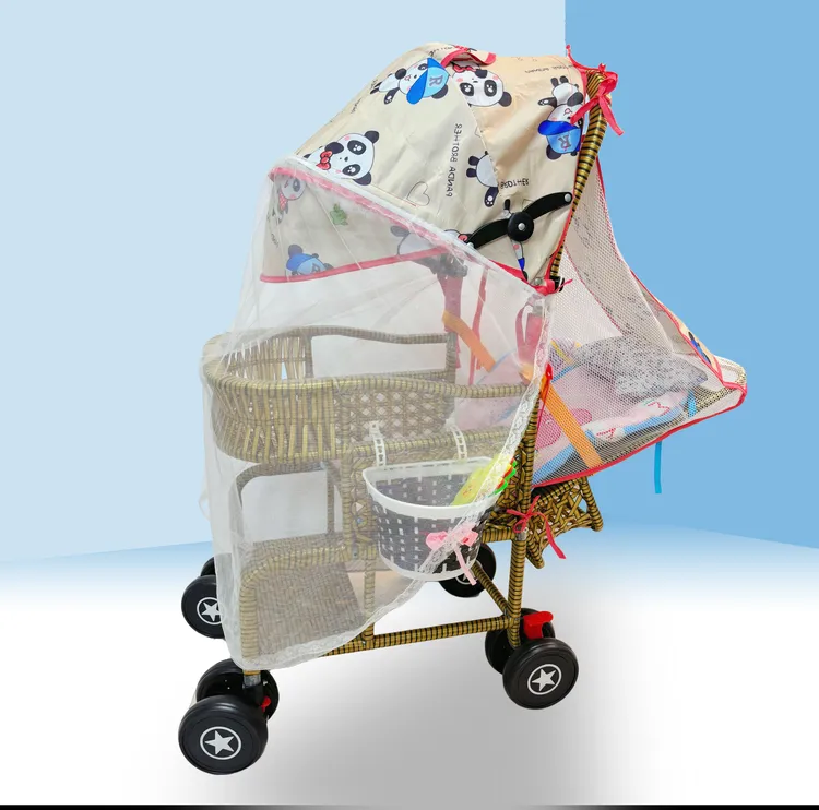 加宽加高透气性好手工藤编可坐可躺童车