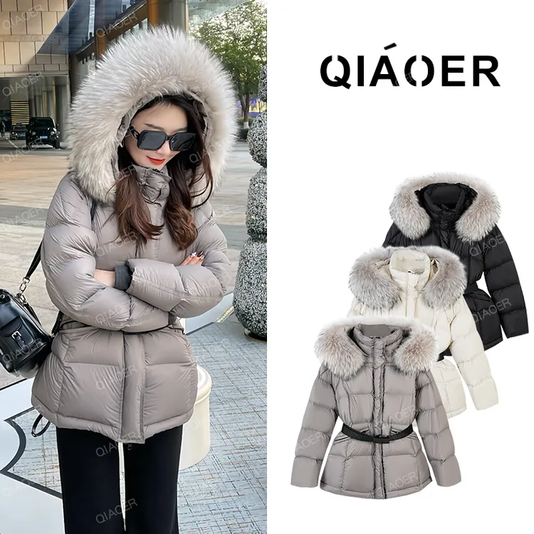 乔儿定制【芬兰雪季】90白鸭绒貉子毛领保暖新款加厚连帽羽绒服