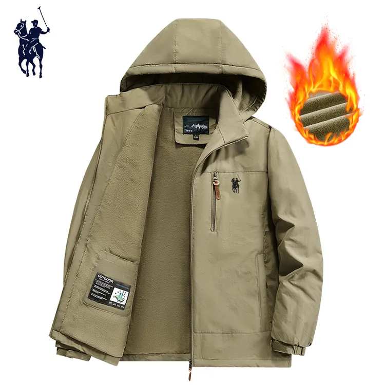 保罗艾布纳冬季棉服大码休闲男士加绒加厚防风防水外套冲锋衣棉衣