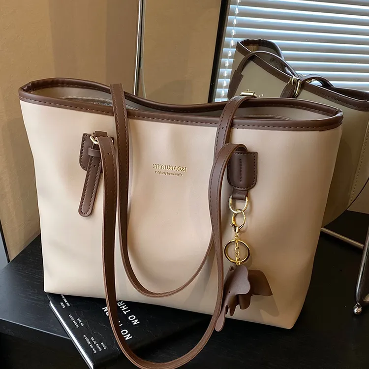 复古托特包女大容量2025新款秋冬百搭单肩包简约大学生上课通勤包