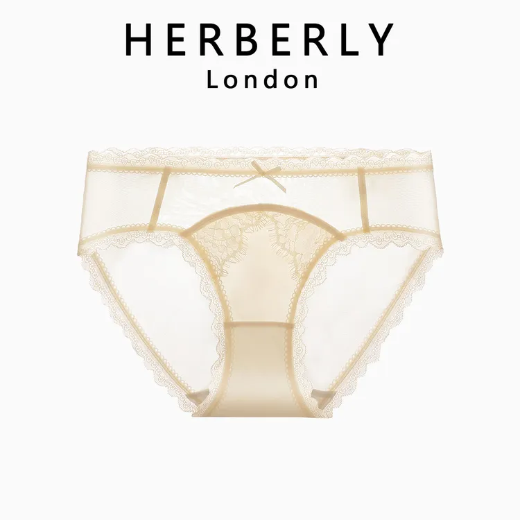 英国 HERBERLY 七夕女友伴手礼性感轻奢蕾丝无痕纯欲风三角内裤女