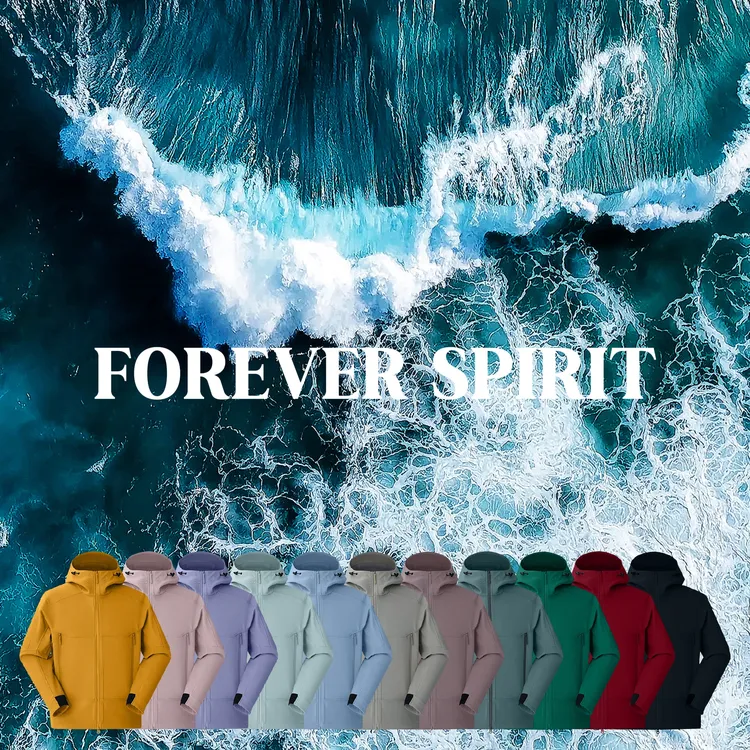 『FOREVER SPIRIT』『恒境』 网纱透气舒适软壳连帽冲锋衣外套A011