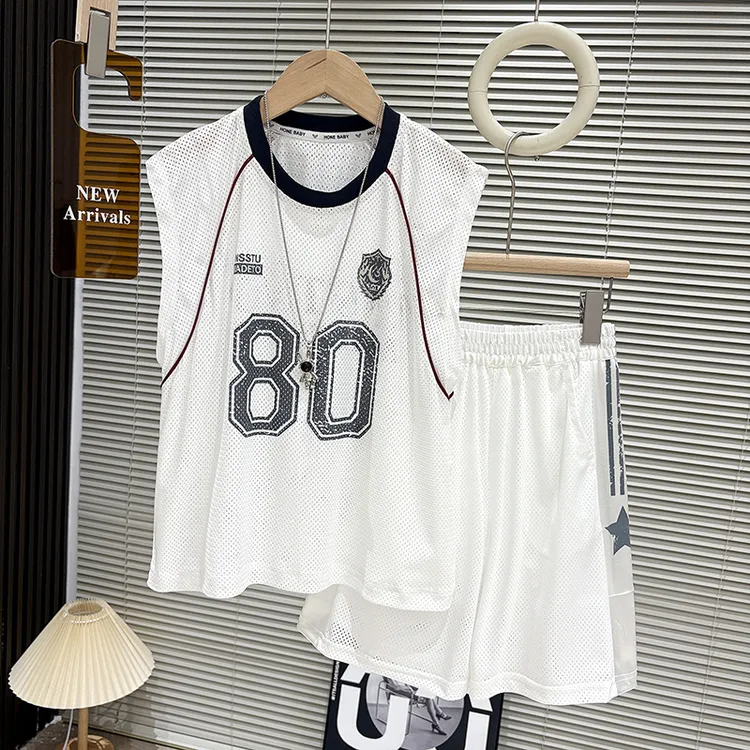 130-180【速干透气】青少年夏季套装男童无袖两件套中大童儿童球服