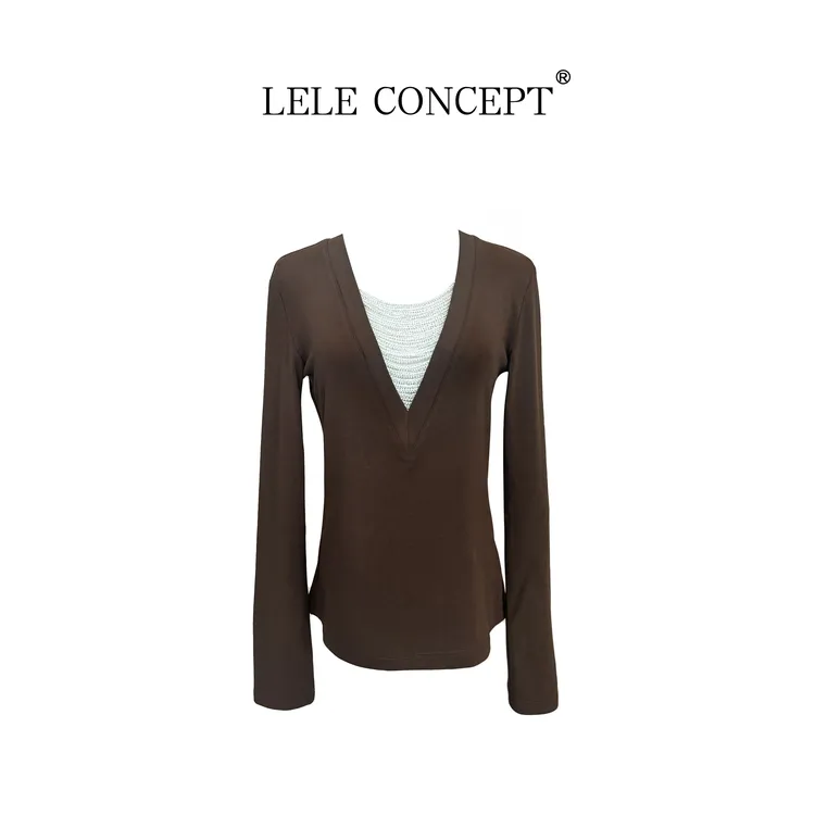 LELE CONCEPT丨都市时尚链条V领衫FS25C0224Y