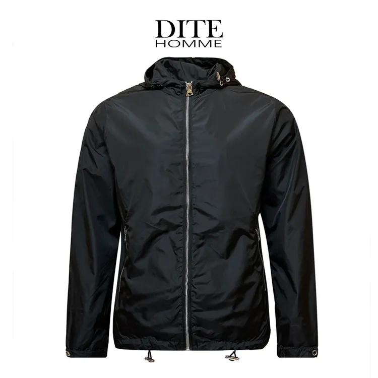 Dite迪特男士春秋款休闲经典净版防风户外轻运动连帽夹克外套