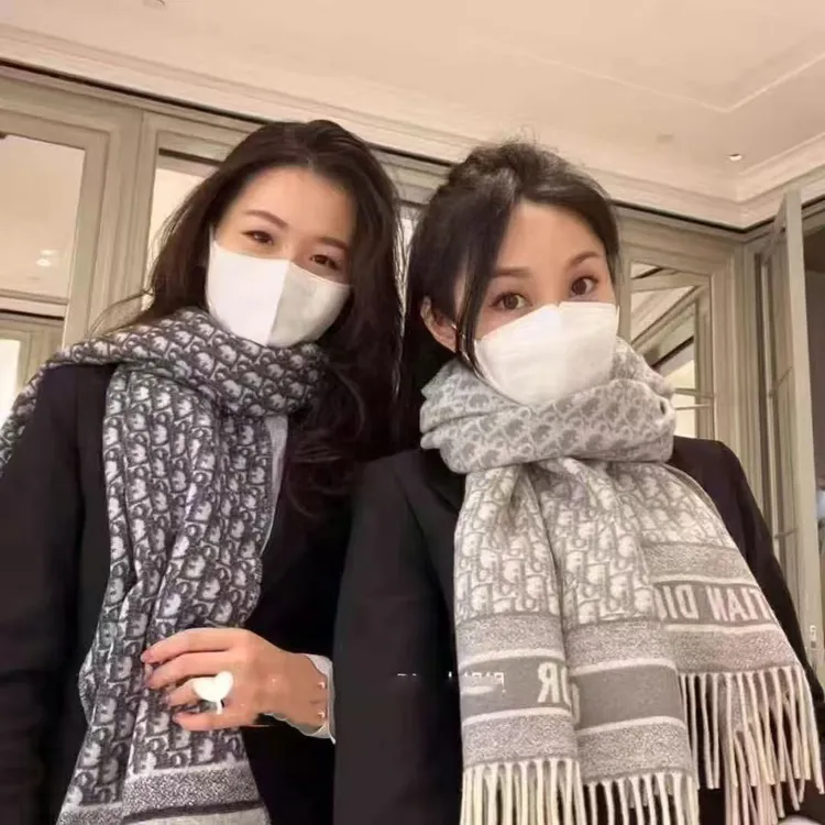 老花流苏D＋围巾高颜值保暖风男女通用围巾休闲风优雅波西米亚风