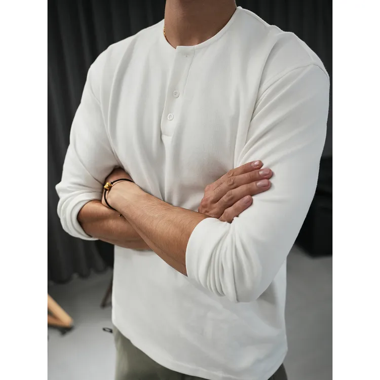 GTAL25AW美式休闲亨利领32支纯色简约恒温长袖T恤百搭上衣