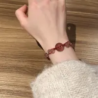 SG1653-［见禧］草莓晶s925编绳新中式古风手绳均有瑕色差