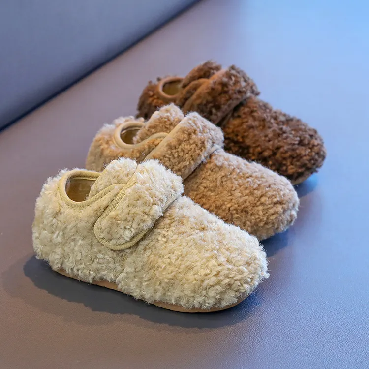 儿童毛毛鞋2025冬季新款女童时尚韩版加厚勃肯鞋男童保暖休闲棉鞋