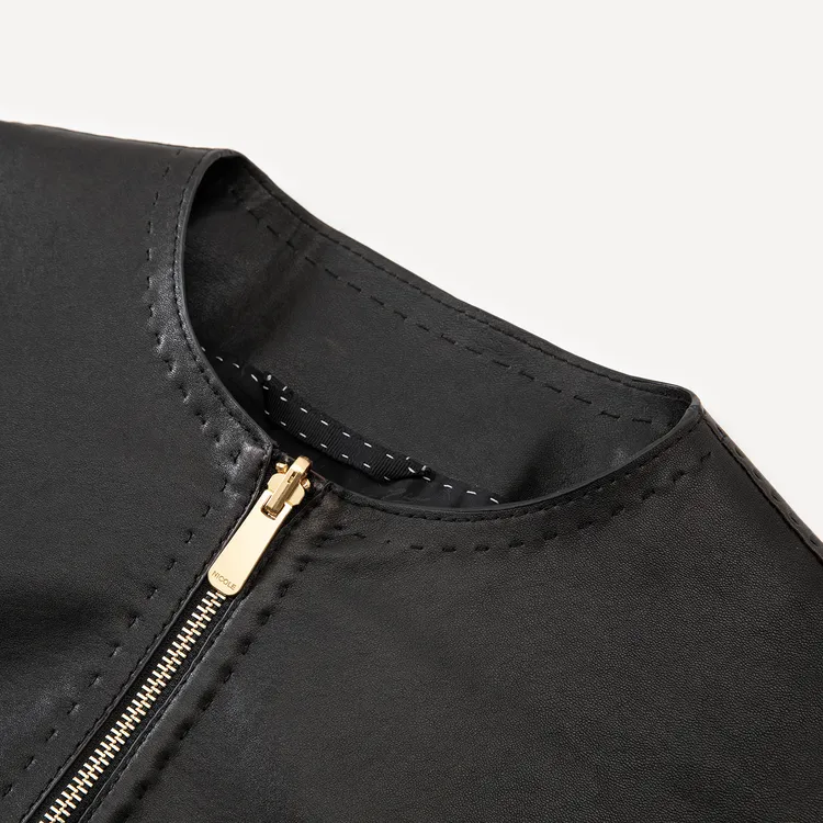 预售）开门红【贵姐NICOLE】限量版纯手工擦色气质时尚皮衣5NWT198