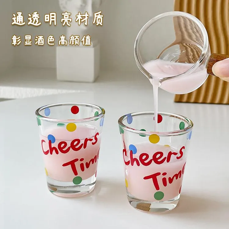 创意字母玻璃酒杯家用小巧酒盅白酒杯高级感一口杯烈酒杯子清酒杯
