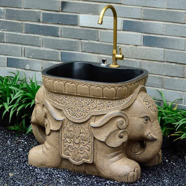 庭院户外拖把池家用阳台落地式洗手池别墅院子室外大象洗墩布水槽