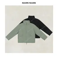 NiannNiann 新款女装宽松国标90白鸭绒水洗染色立领羽绒服15814