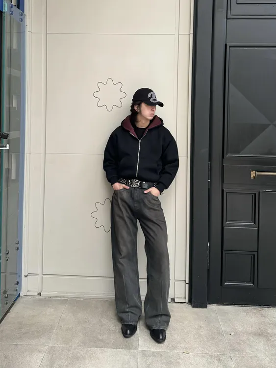 【短款重工】650克情侣重磅拉链外套秋冬拼色连帽卫衣2025新款极简