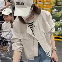 现货 新款 休闲小皮衣 外套女 宽松显瘦机车时尚短款洋气百搭