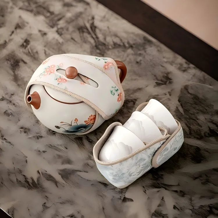 盖碗保护条魔术贴户外紫砂茶壶茶杯收纳保护防磕碰茶具配件-y手工