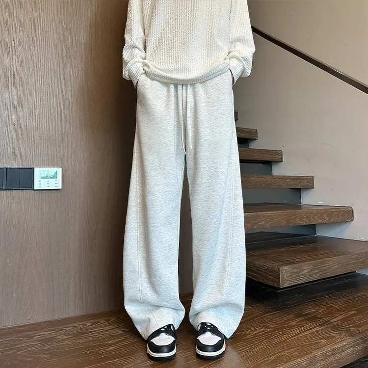 VALVOELITE秋季男士爆款阔腿直筒休闲裤纯色系绳运动百搭垂感长裤