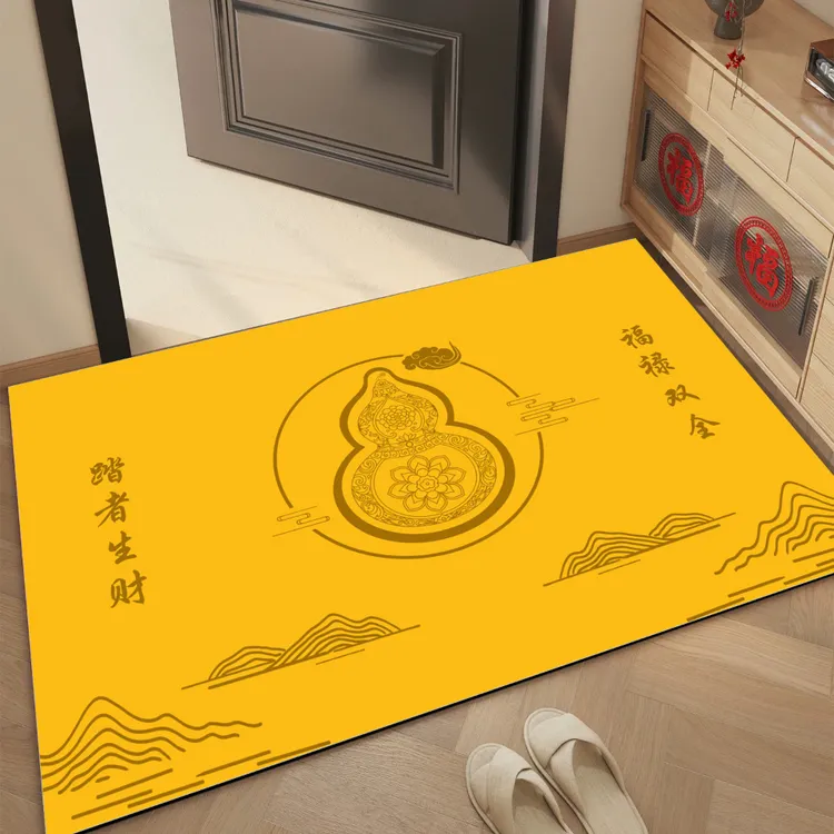 新中式山水葫芦进门地垫防滑耐磨入户门厅脚垫步步生柴福禄门垫