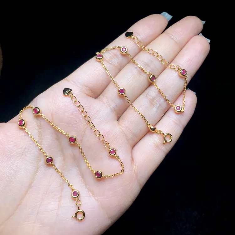 【云上叙】S925银红宝石手链-多样性发其一-2.5mm-V98490-M（甄选）