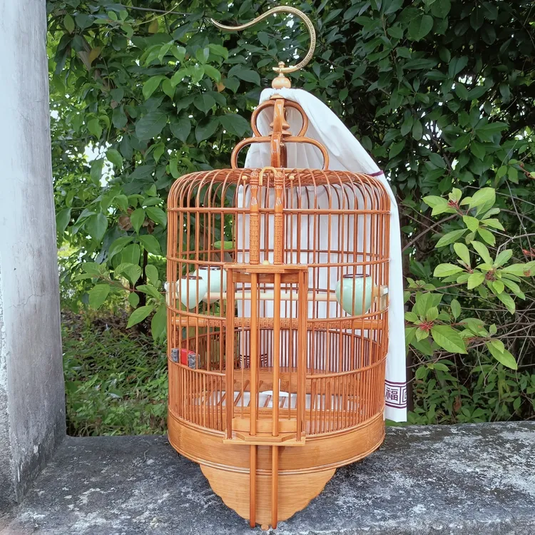 水波脚36CM广笼广西底全套配实惠款画眉鸟笼双层笼衣万字中签铜钩
