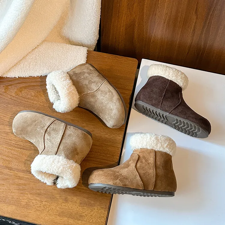 女童雪地靴冬季新款儿童加绒加厚棉鞋大童雪地棉保暖靴子250316