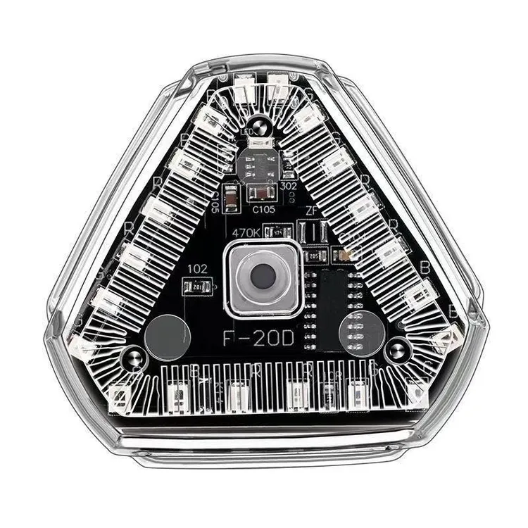 无线三角太阳能led领航灯摩托车电动车炫彩灯防追尾灯