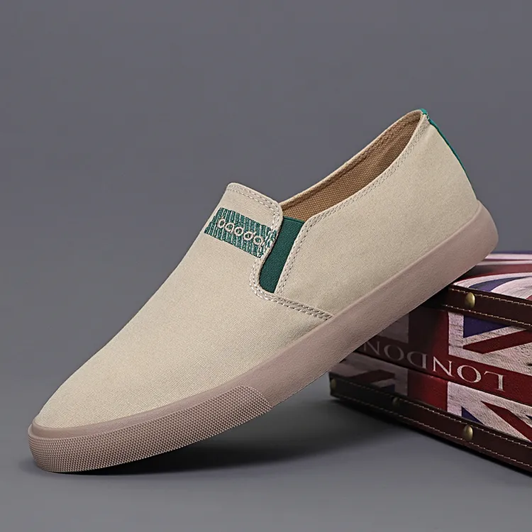 2025男士帆布鞋透气帆布懒人鞋轻便简约一脚蹬老北京布鞋板鞋男鞋