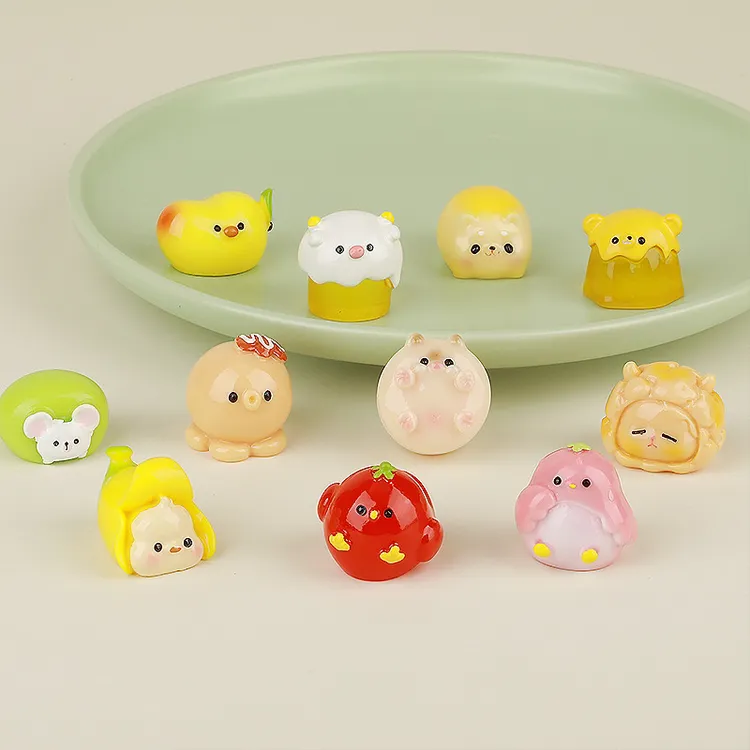 爆款立体萌宠便利店水果萌宠便利店 diy饰品摆件一套12个