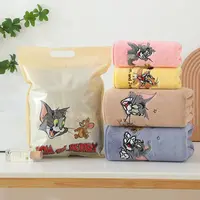 猫和老鼠正版珊瑚绒刺绣儿童浴巾毛巾长方卡通小童巾套巾