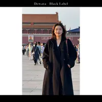 大婉酱黑标【国泰民安】绵羊毛山羊绒双面呢外套显瘦毛呢大衣 9565D