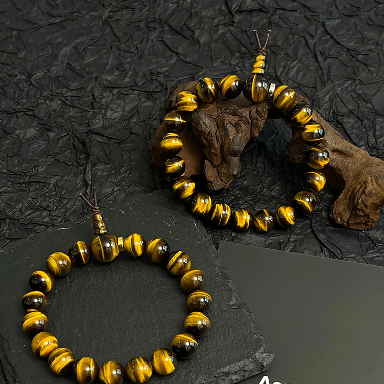 925银手链 Aonnteag王嘉尔同款虎眼石手串助财运男女情侣手链礼物