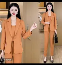 1826#女士小西装职业西服干练气质减龄漂亮洋气三件套
