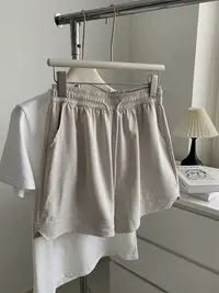 /轻氧短裤/冰凉感A字阔腿短裤女垂感丝滑薄款百搭凉凉裤 XY18