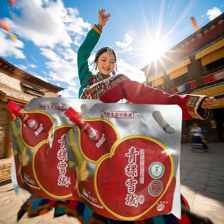 贵兆德52°青稞纯粮雪域酒 高原特色清香型白酒500ml*6袋52度500ml