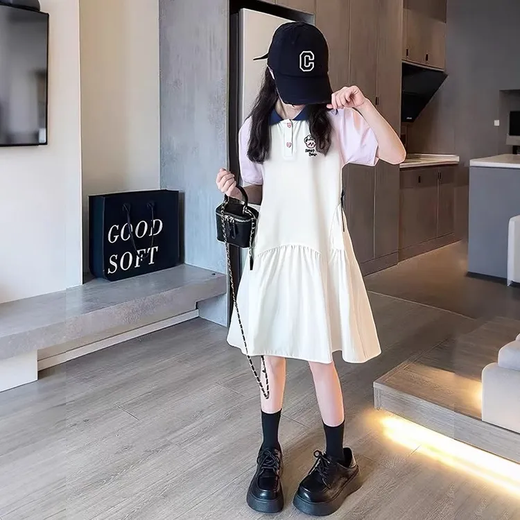 女童超好看韩系裙子夏装2025新款青少年女孩连衣裙夏季儿童polo裙