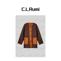 【Rumi精选】“半岛弥香”25秋冬轻奢双面穿撞色中长款羊毛大衣7226wt