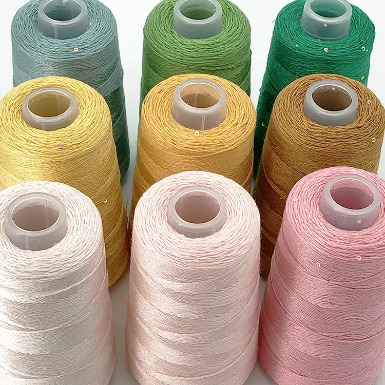 新品 1桶2两 亮片桑蚕丝手工针织毛线柔顺亲肤春夏真丝蕾丝线