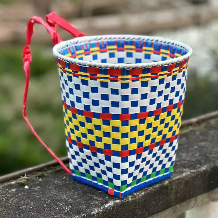 儿童背篼舞四川纯手工编织塑料舞蹈道具幼儿园游戏小背篓背篼背筐