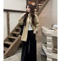 【燃燃定制】150小个子早秋薄款风衣外套立领韩版中长款-8175