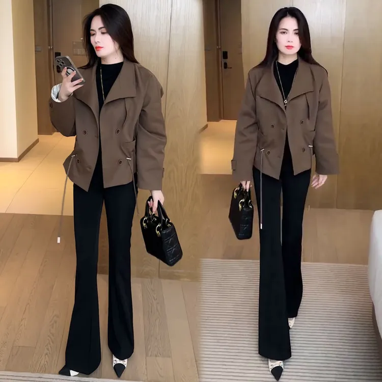 时尚短款风衣女2025秋季新款洋气显瘦收腰小个子时髦休闲百搭外套