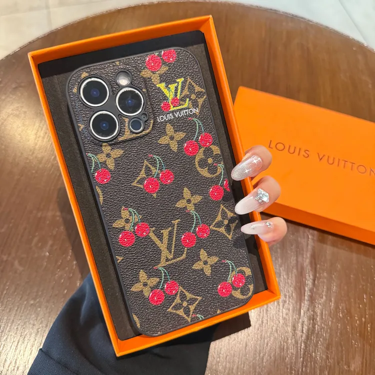 网红爆款适用iPhone16promax手机壳皮质苹果17老花复古15女14高级