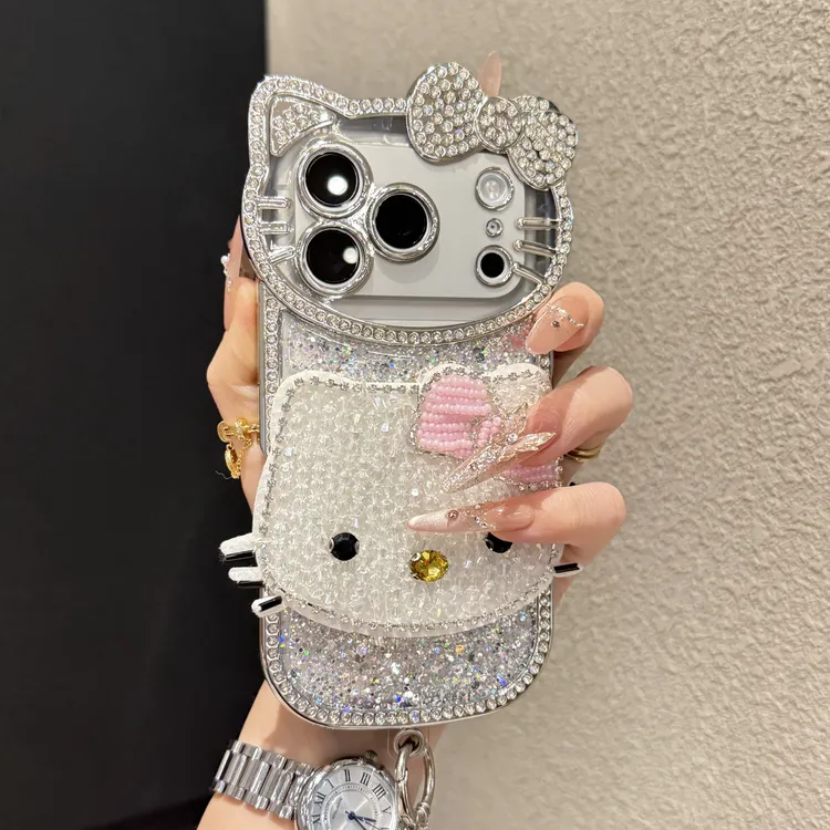 高级感满钻猫咪镜头适用苹果17promax手机壳iPhone16卡通15新款14
